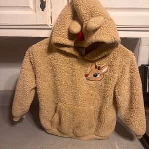 Adorable Tan Reindeer Kids Hoodie